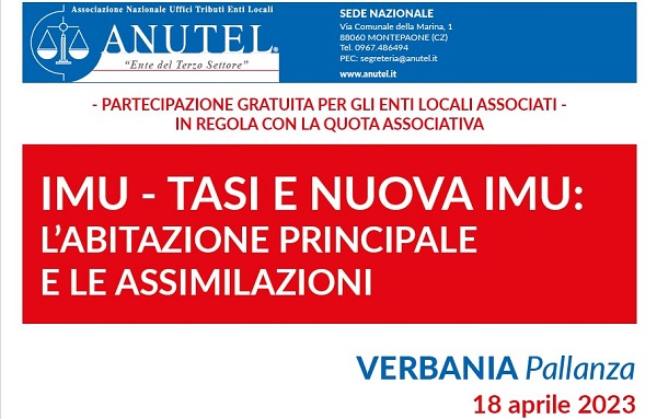 Locandina Incontro di studio ANUTEL a Verbania Deda Value